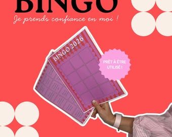 Bingo 2026 Confiance en soi I Challenge I Développement personnel à imprimer I Objectifs & résolutions I PDF téléchargeable