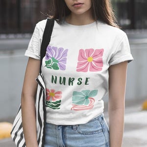 Floral Nurse T-Shirt | New Gift | Appreciation | Nursing School Tee | Registered Nurse Shirt | Nurse Student