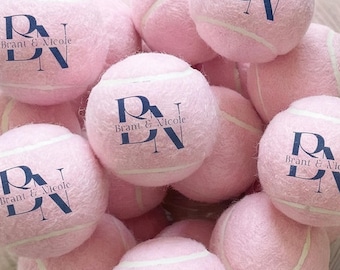 Personalized Tennis Balls for Wedding Guest Book, Custom Name & Date Keepsake, Sporty Wedding Favors, Aesthetic Colors