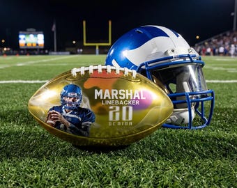 Custom Football Gift - Personalized Gold & Silver Football with Photo - Senior Night Gift for Players, Coach Appreciation, Graduation 2026