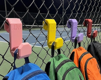 Personalized Tennis Court Bag Hook | Custom 3D Printed Tennis Fence Hanger