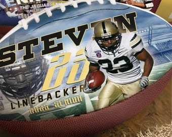 Custom Football Personalized with Photo & Text, Back to School gift, Gift for Him, Dad, Coach