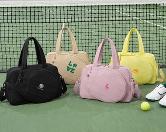 Custom Tennis Bag with Shoe Compartment, Personalized Tennis Racket Bag for Women & Men, Waterproof Tennis Tote, Tennis Gift for Her/Him