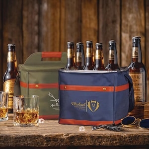 Personalized Groomsman Gift - Embroidered Lunch Bag with Customized Name - Practical Father&#39;s Day Gift - Available in Various Colors