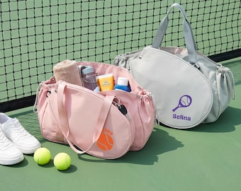 Custom Tennis Bag for Women, Personalized 2-in-1 Tennis Tote with Detachable Racquet Sleeve, Monogrammed Tennis Gift, Pickleball Bag