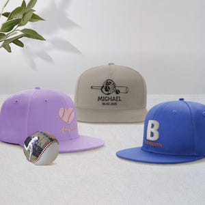 Custom Text Embroidery Baseball Cap, Gift for the baseball coach, Baseball Team Logo Hat, Birthday gift for Baseball Fans