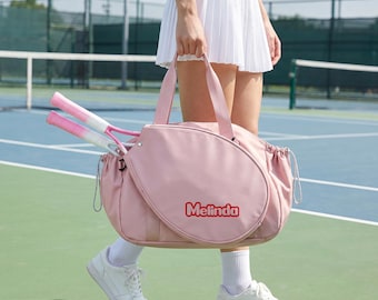 Custom Tennis Bag for Women, Personalized 2-in-1 Tennis Tote with Detachable Racquet Sleeve, Monogrammed Tennis Gift, Pickleball Bag