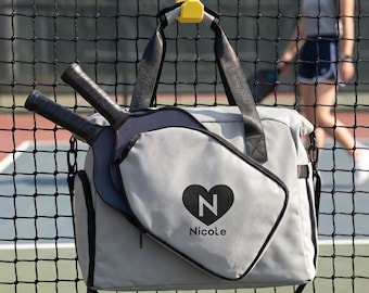 Personalized Pickleball Bag, Water-Repellent Racket Tote, Shoe Compartment Duffel