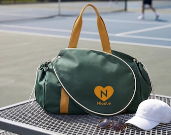 Custom Tennis Tote, Detachable Racquet Sleeve, Pickleball Bag, Personalized Monogram