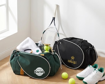 Custom Tennis Tote, Detachable Racquet Sleeve, Pickleball Bag, Personalized Monogram