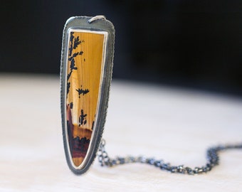 Indian Paint Picture Jasper Necklace in Sterling Silver - Collector Stone - The Road Less Traveled