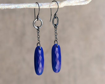 Lapis Lazuli Earrings, Sterling Silver Statement Earrings, Boho Jewelry, Lightweight Earrings - Mother's Day Gift