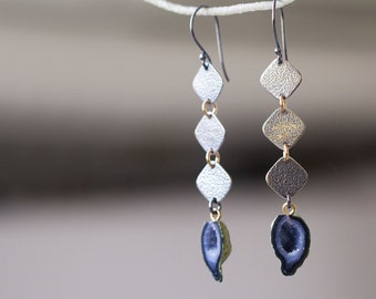 Geode Drusy Earrings, Tabasco Geode Earrings, Stalactite Geode Statement Earrings, Natural Drusy Sterling Silver Drop Earrings
