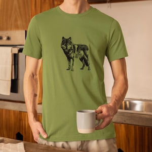 Wolf Spirit Animal T-Shirt | Minimalist Nature-Inspired Tee | Unisex Boho Wildlife Shirt | Soft Cotton | Spiritual Gift for Nature Lovers
