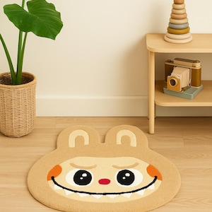 Playful Monster Bunny Tufted Rug – Soft & Whimsical Kids’ Floor Mat