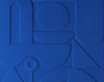 Hand-Tufted New Zealand Wool Rug: Modern Geometric Cut Pile