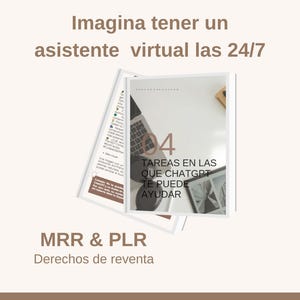 Easy ChatGPT guide for female entrepreneurs in Spanish; ChatGPT for digital business; MRR-PLR resale rights; AI image 5