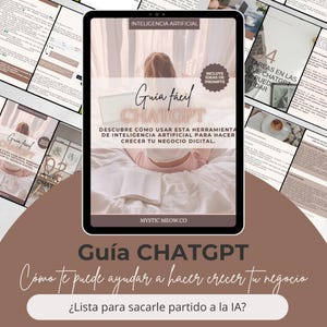 Easy ChatGPT guide for female entrepreneurs in Spanish; ChatGPT for digital business; MRR-PLR resale rights; AI image 3