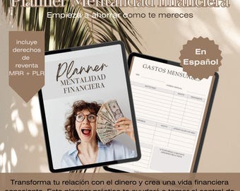 Financial Mindset Journal Money Mindset Planner in Spanish Journal Planner Canva plr mrr