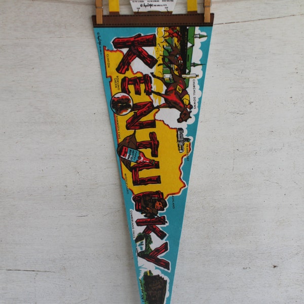 Vintage Pennant Banner -- Kentucky // 1974 collectible // 25" Collectible Souvenir Pennant Banner