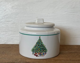 Vintage Spode Potpourri Dish Jar // Christmas Tree // Vintage Home Goods