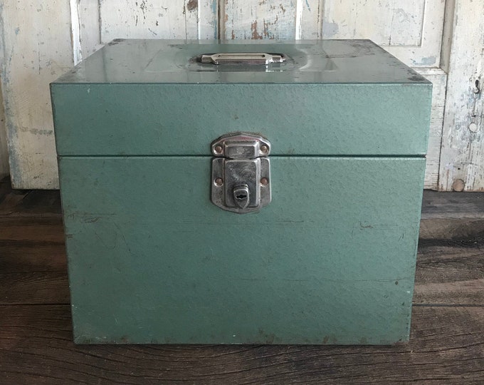Vintage Emerald Green Industrial File Box - Etsy
