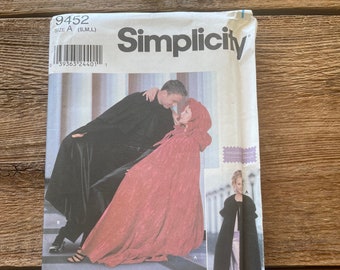 Simplicity Pattern 9452 // Misses', Men's and Teen's Cape // Size A (S, M, L)