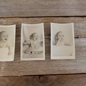 Antique Black & White Baby Photographs // Collectible Ephemera // Photography