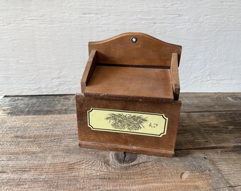 Vintage Wooden Recipe Box with Flip Lid // Tabletop or Wall Mount