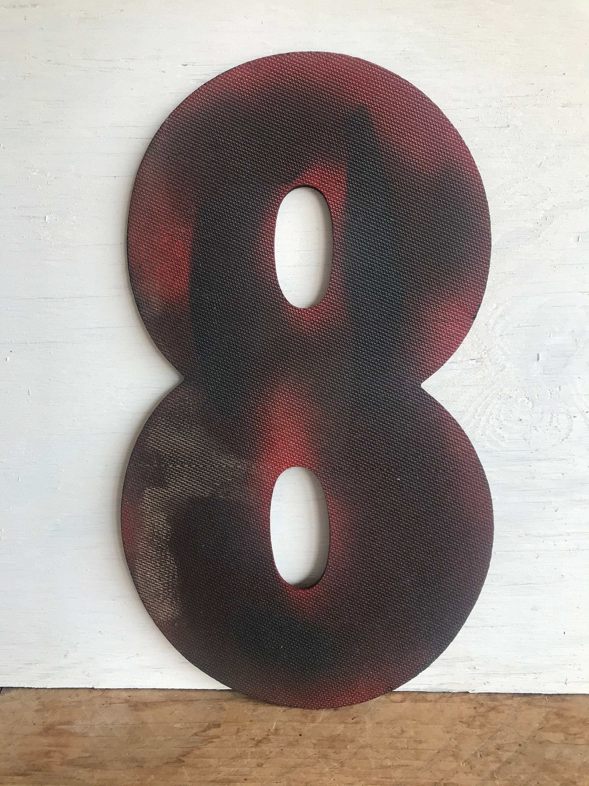 Vintage Number 8 Wall Decor: Red Rubber Graffiti Art - Etsy