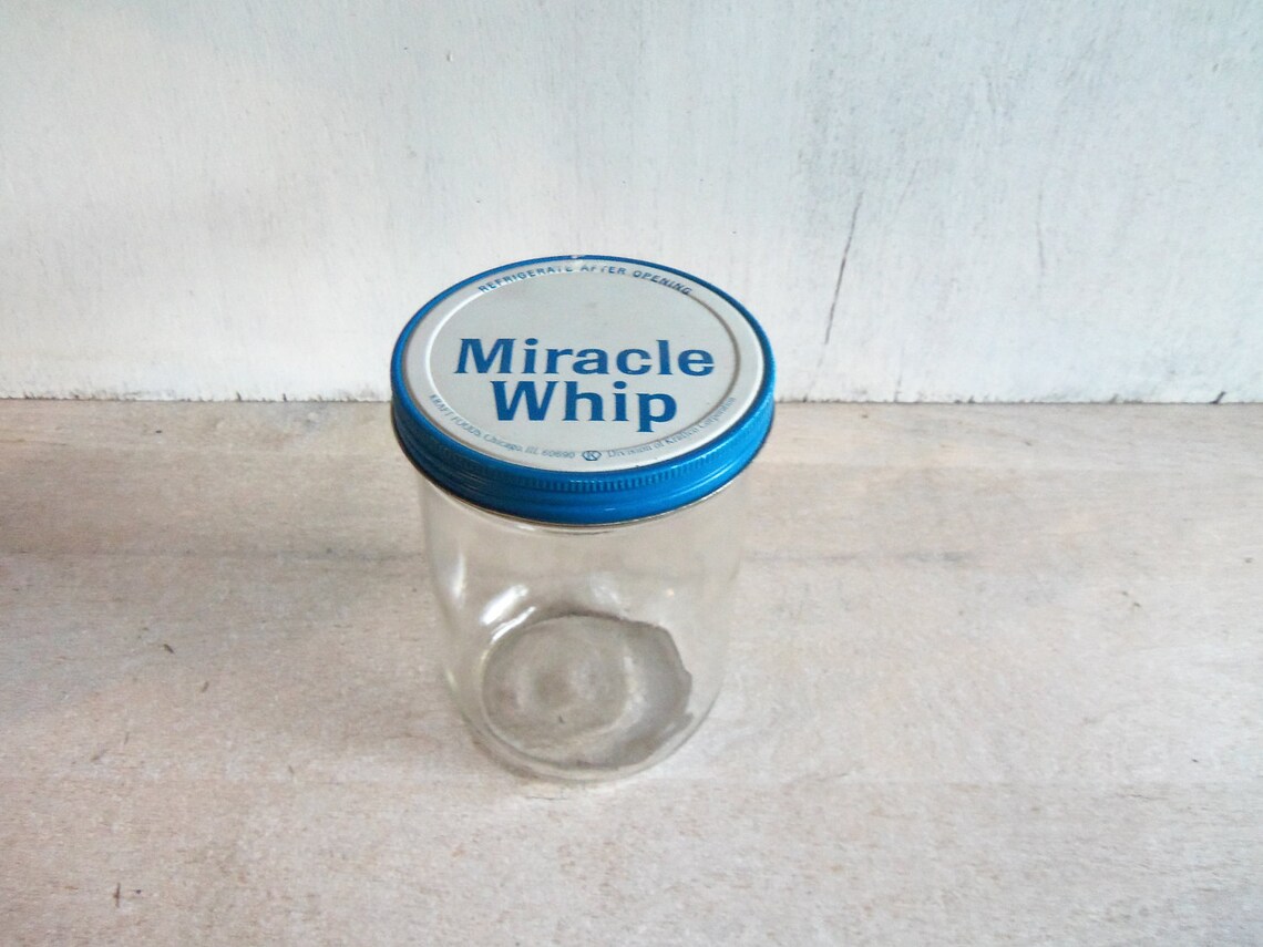 Vintage Miracle Whip Jar Etsy
