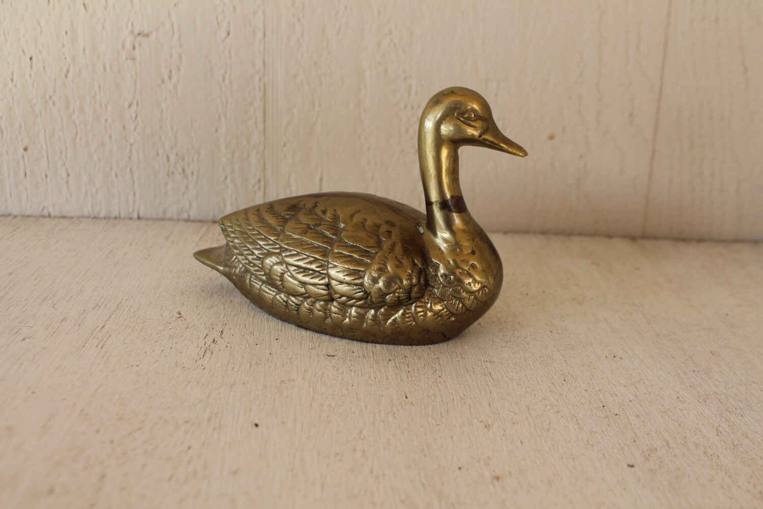 Vintage Brass Duck Figurine Etsy