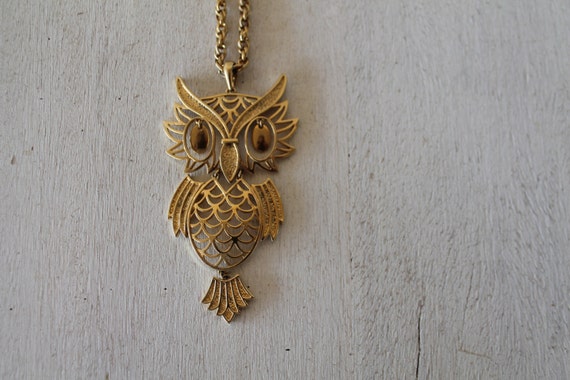 Vintage Owl Necklace - image 1