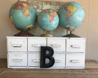 Vintage Industrial Marquee Letter "B", Black Acrylic Sign (10 inch)