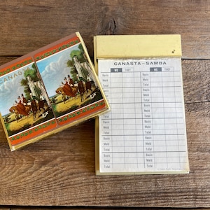 Vintage Canasta Playing Cards & Score Pad