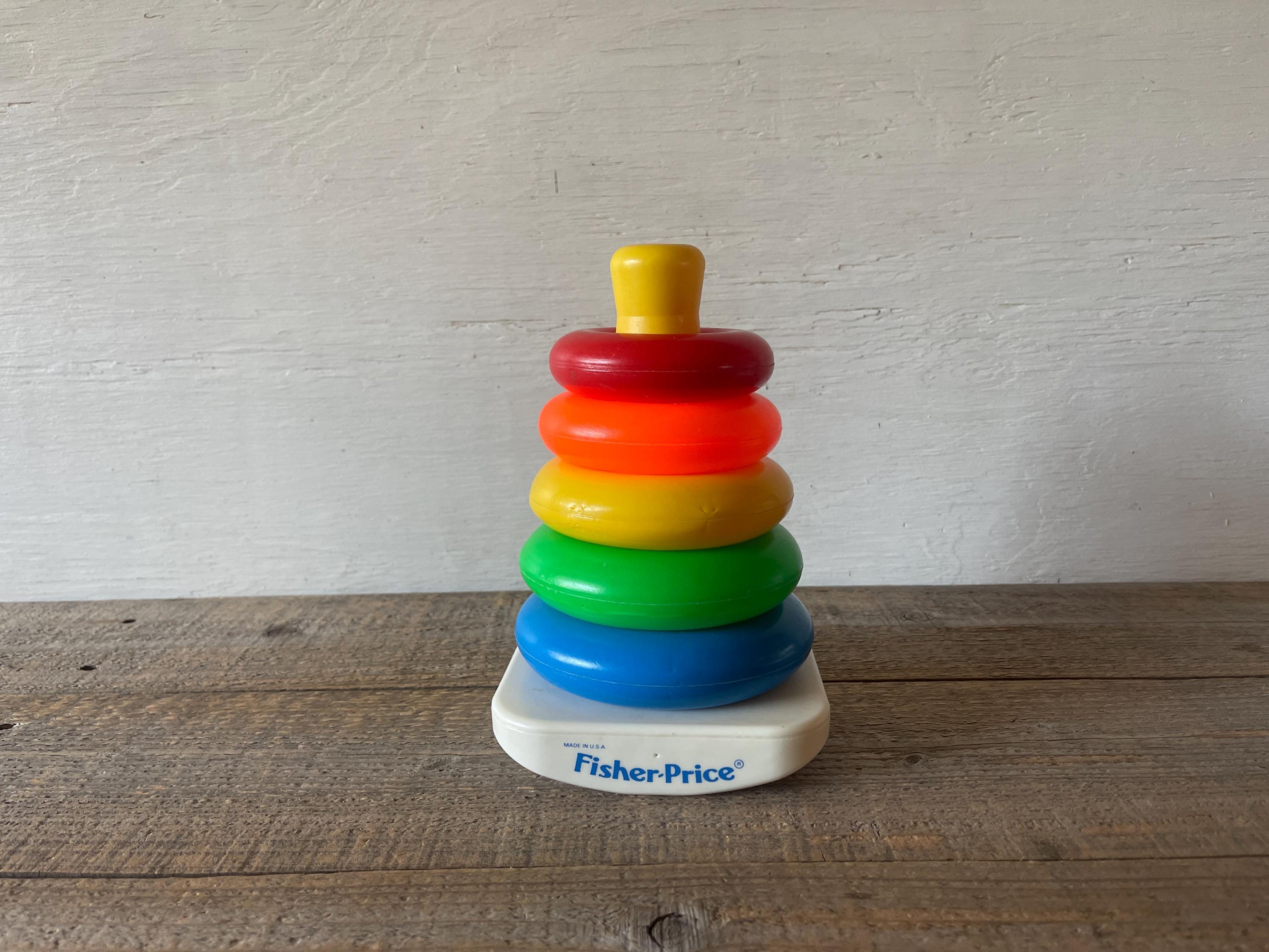 Vintage Fisher Price Rock-a-stack Toy // Colorful Rainbow Toy