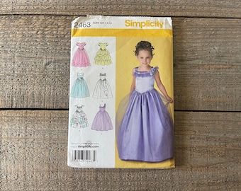 Girls' Special Occasion Dress // Uncut Simplicity Sewing Pattern 2463 // Child Size AA 3,4,5,6 // Two Lengths with Bodice & Trim Variations