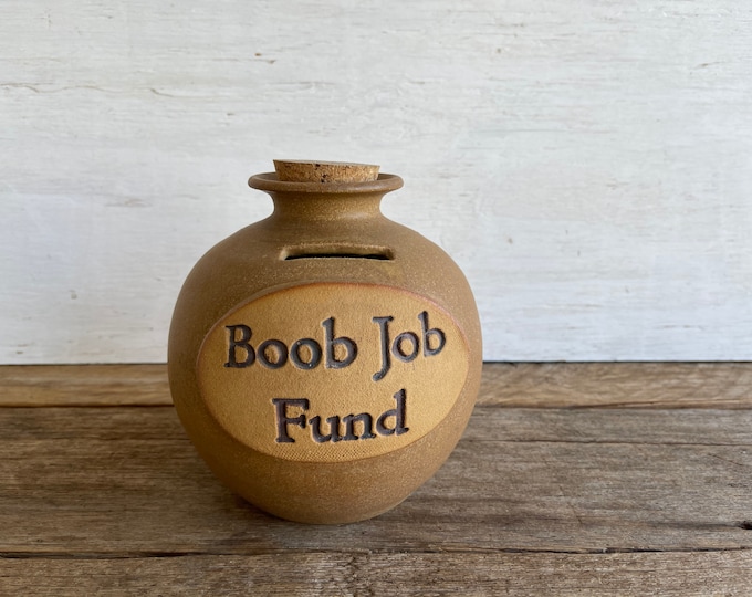 Vintage Ceramic Coin Bank boob Job Fund // Funny Piggy Bank Etsy