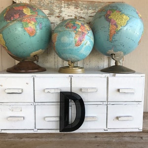 Vintage Industrial Marquee Sign Letter &quot;D&quot;, Black on Clear Acrylic (10 inches tall) - Industrial Decor, Gallery Wall
