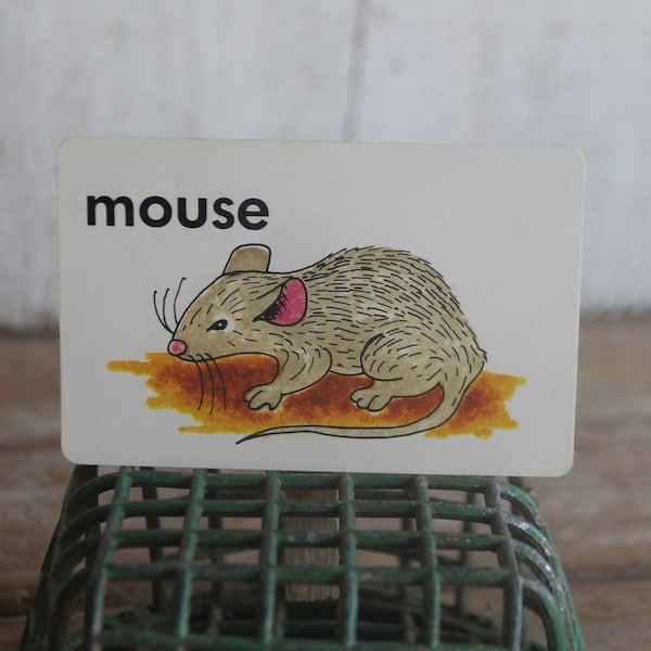 Vintage 1970s Flash Card // Mouse