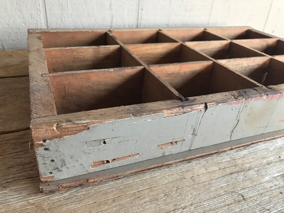 Vintage Wooden Drawer With Compartments Shelf Storage Etsy