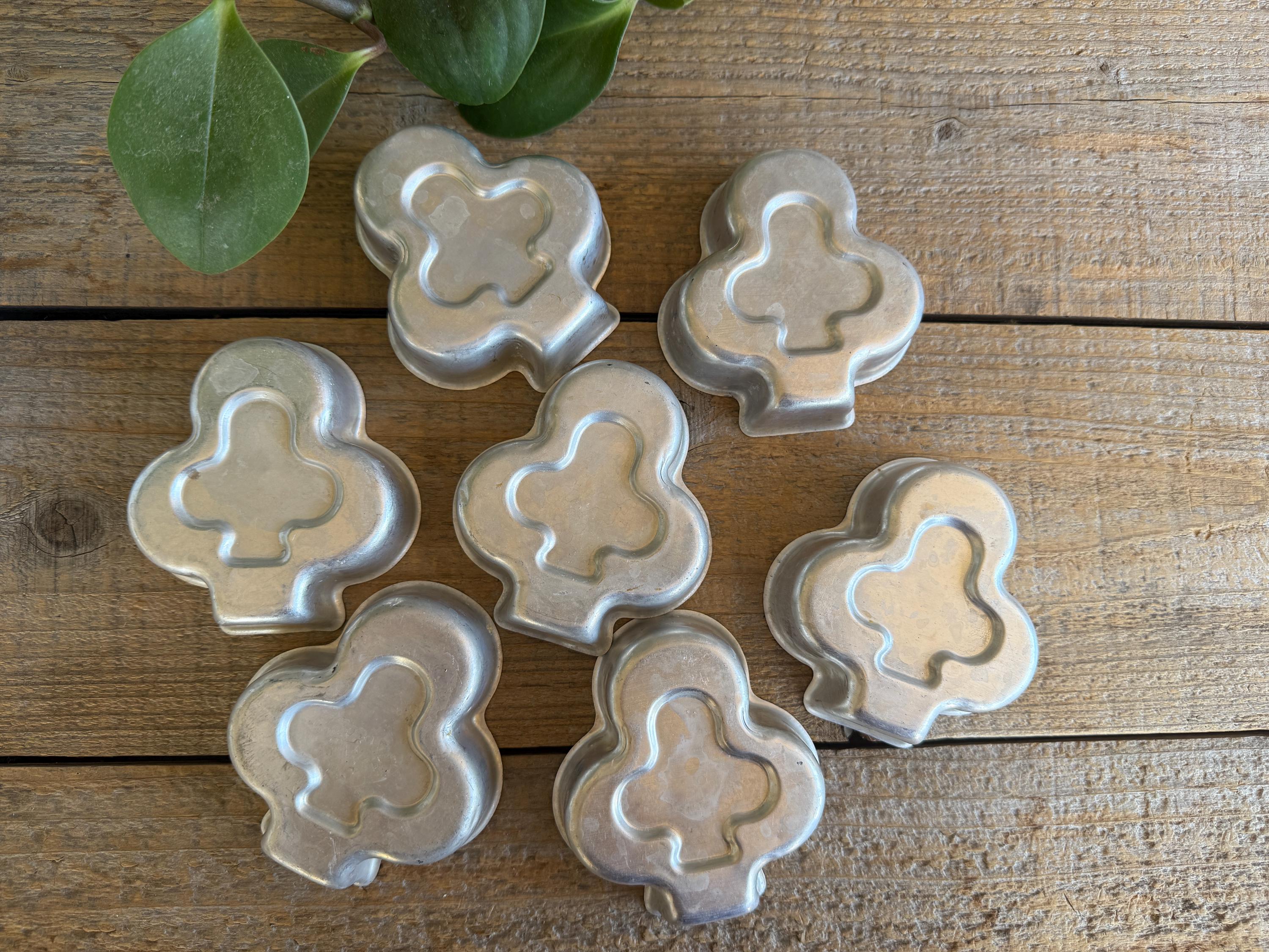 Stampini per biscotti a forma di quadrifoglio, set di formine per biscotti a forma di foglie, 8 pezzi, stampabili, formine per fondente per dolci, per lavori di argilla, fondente