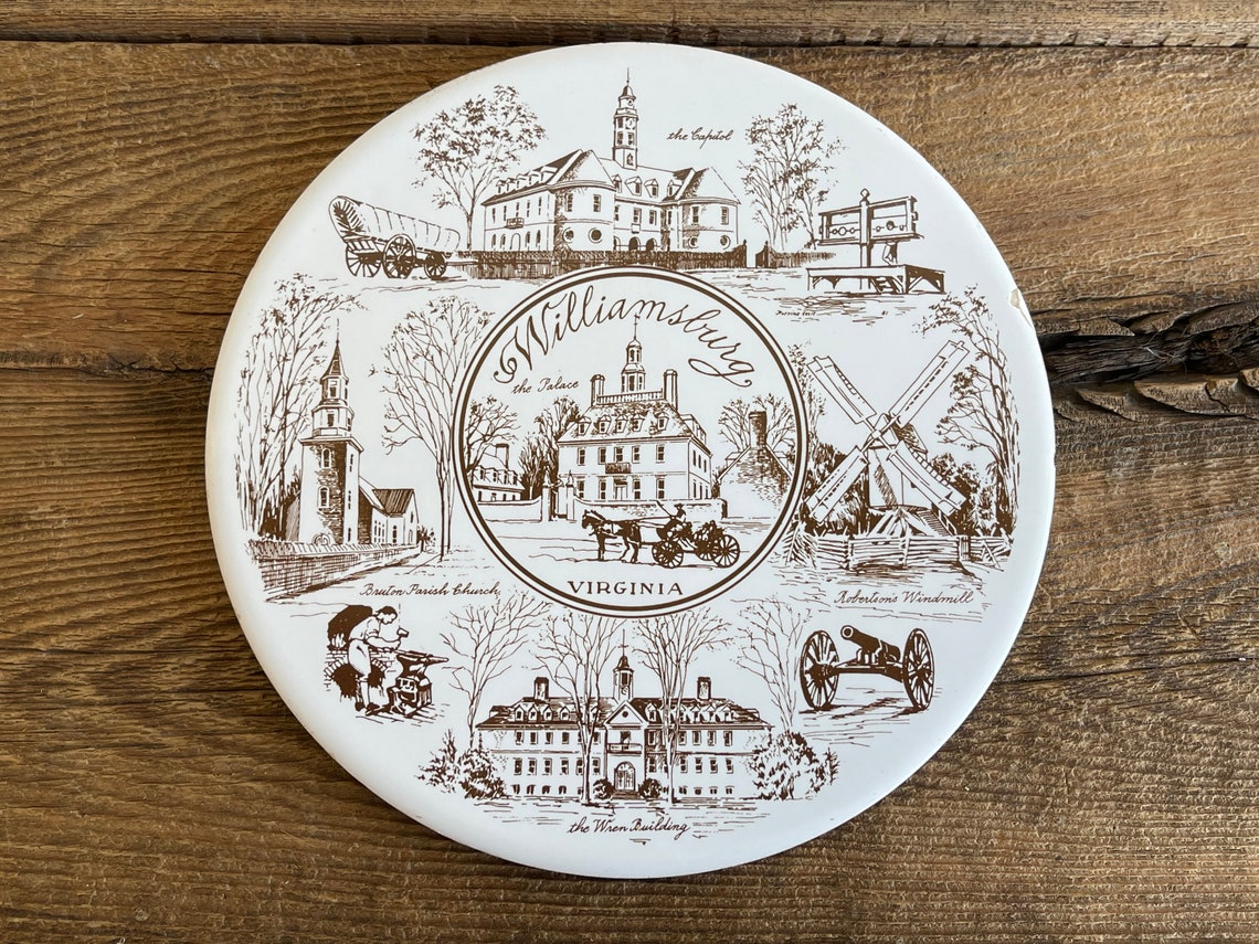 Vintage Williamsburg Virginia Souvenir Trivet Hot Plate Etsy New Zealand
