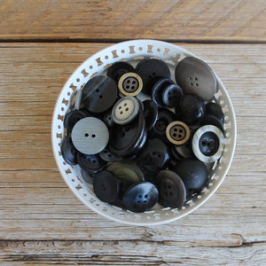Vintage Button Collection Blacks image 1