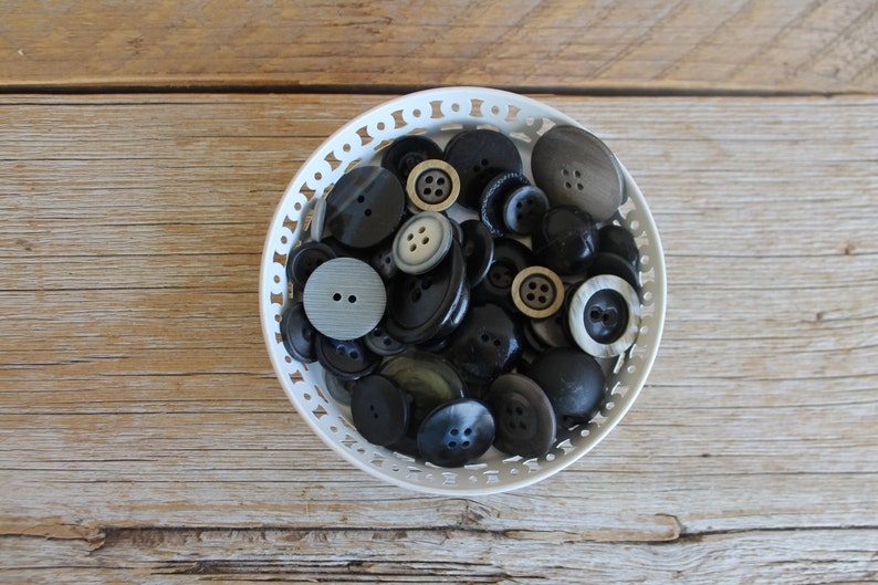 Vintage Button Collection Blacks image 1