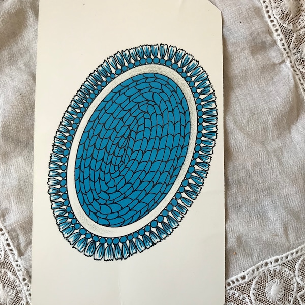 Vintage Flash Card --Rug & Oval