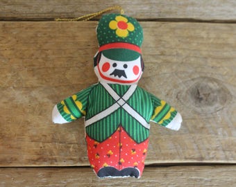 Vintage Handmade Christmas Ornament // Toy Soldier