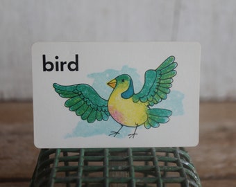 Vintage 1970s Flash Card // Bird