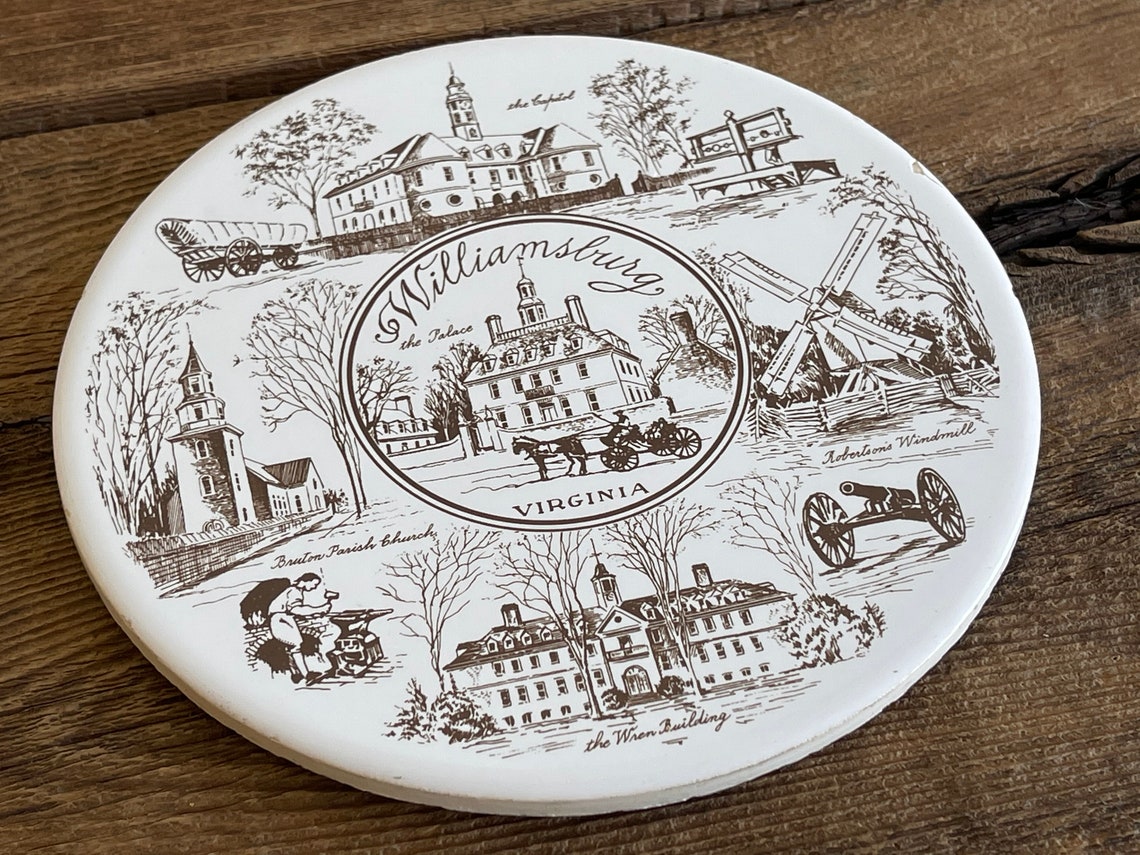 Vintage Williamsburg Virginia Souvenir Trivet Hot Plate Etsy
