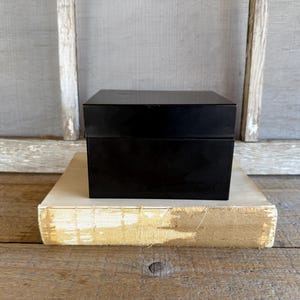 Vintage Metal File Box // Black File Box // Vintage Office // Recipe box, Flashcards, Notecards